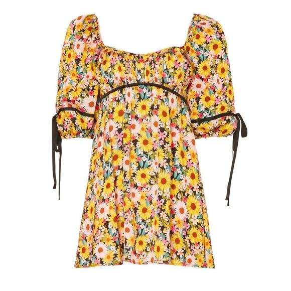 B22 For Love & Lemons Sylvia Mini Dress Womens XS Swiftie Boho Chic Coquette - Picture 3 of 8